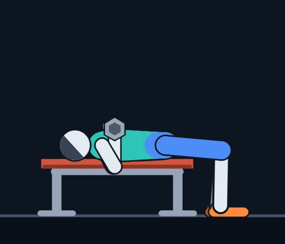 Dumbbell Bench Press, frame 3 of 3: Coach Cole demonstrating the movement