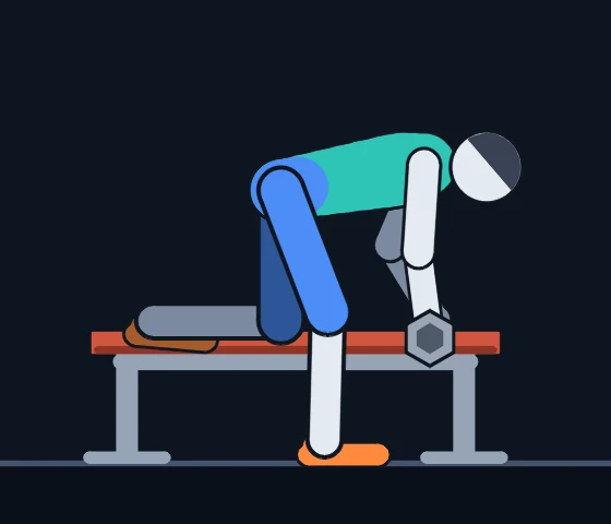 Single-Arm Dumbbell Row, frame 1 of 3: Coach Cole demonstrating the movement